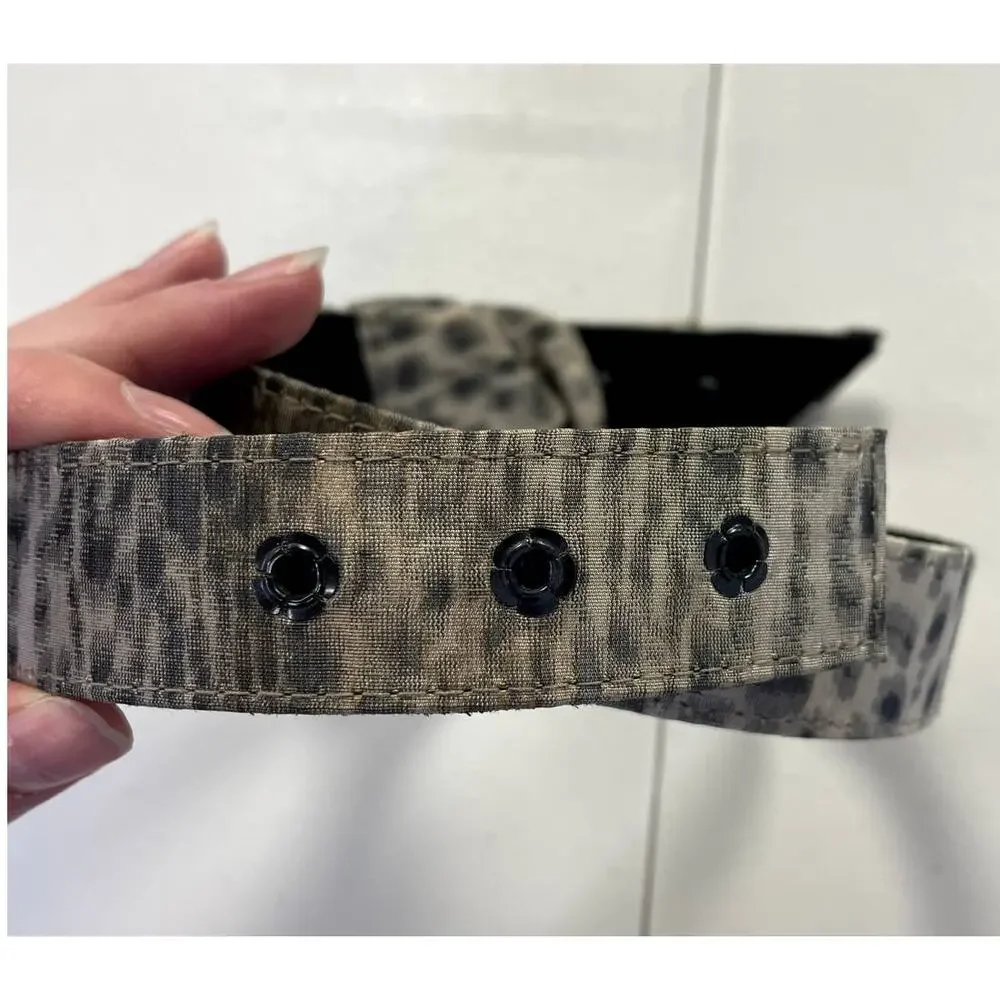 MONIQUE LHUILLIER Knot Animal Print Snap Belt Size M